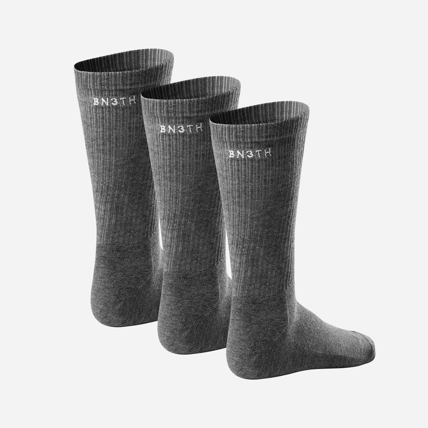 CLASSIC CREW SOCK: HEATHER GREY 3 PACK