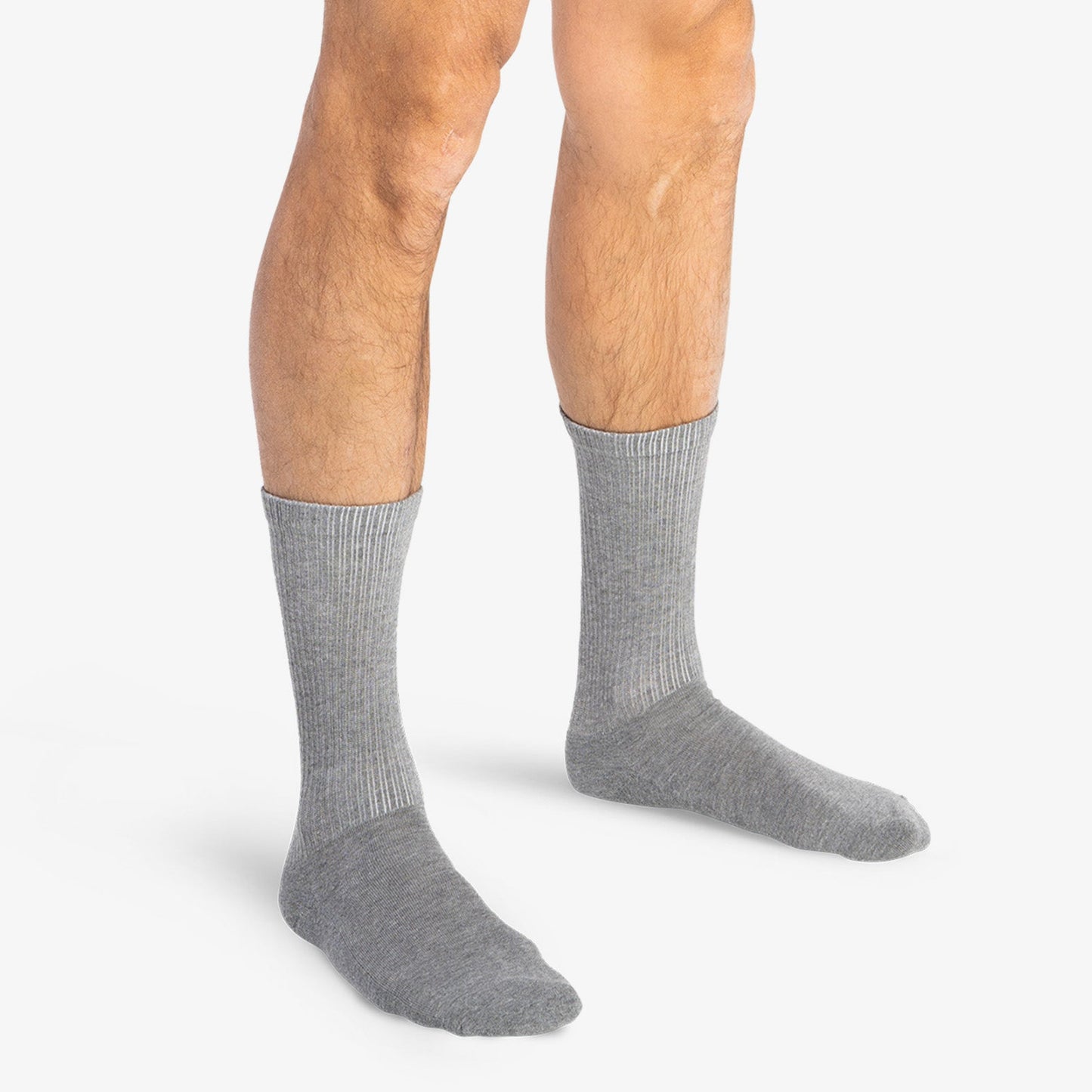 CLASSIC CREW SOCK: HEATHER GREY 3 PACK