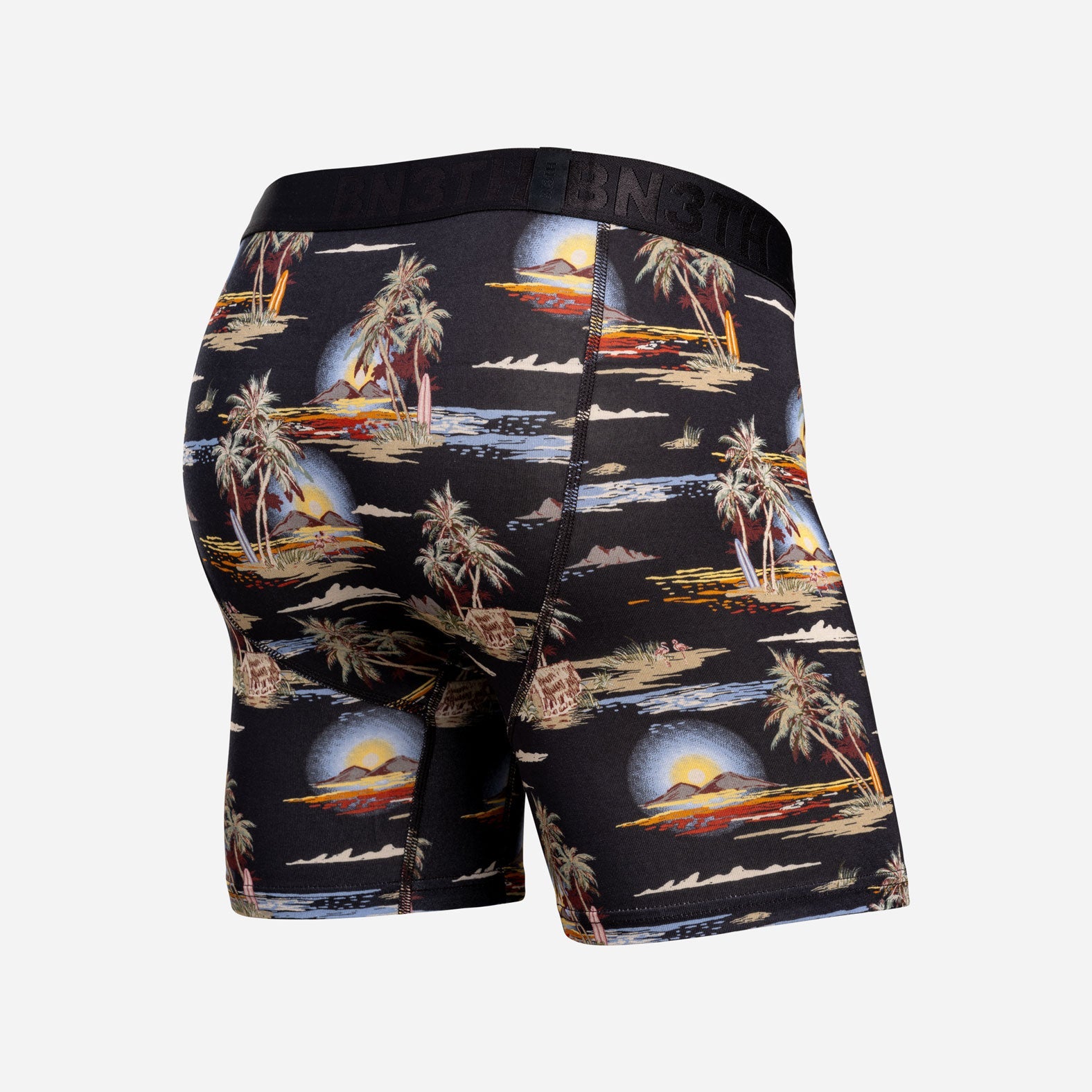 Classic Icon Boxer Brief: Tropical Landscape - Black | BN3TH Underwear