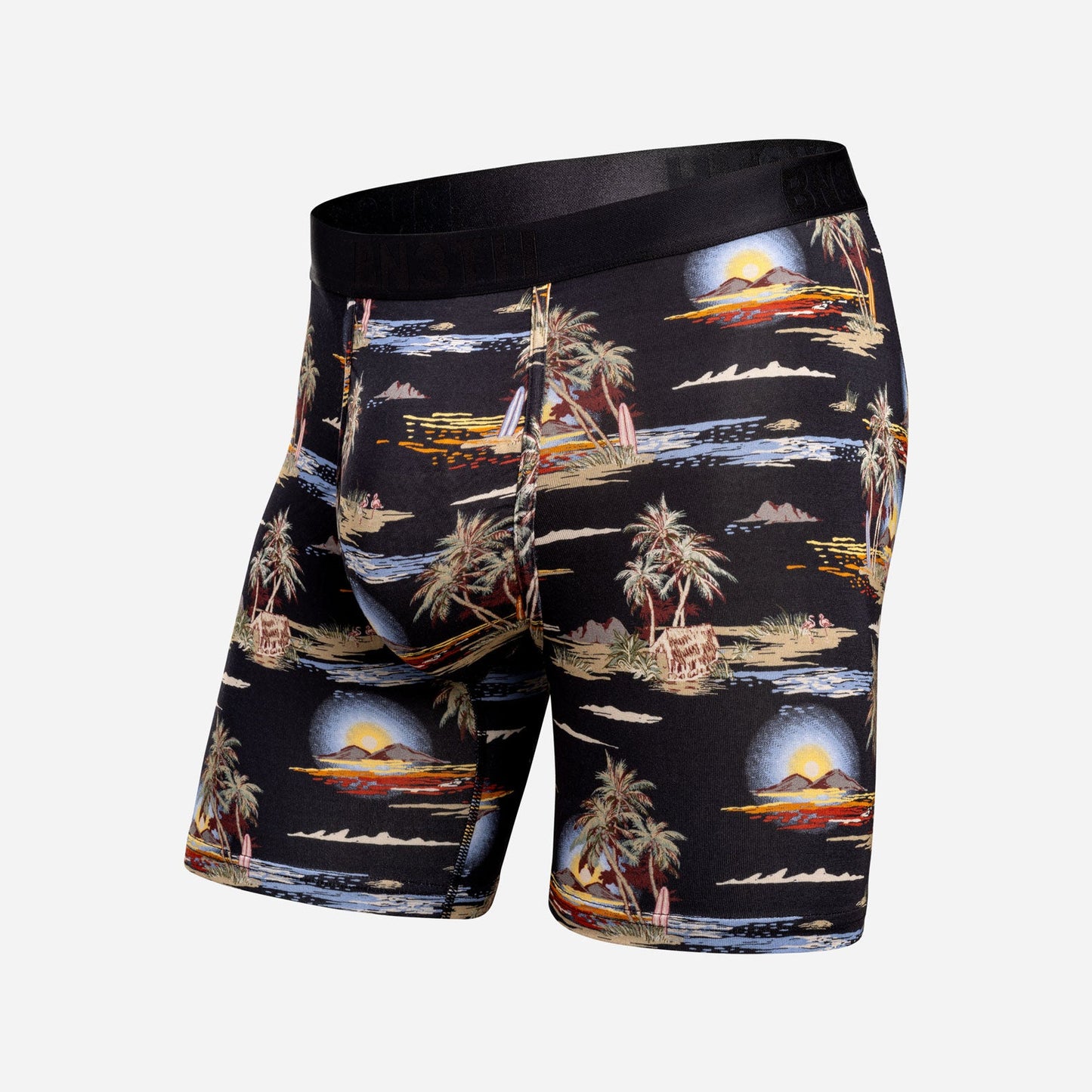 Classic Icon Boxer Brief: Tropical Landscape - Black | BN3TH Underwear