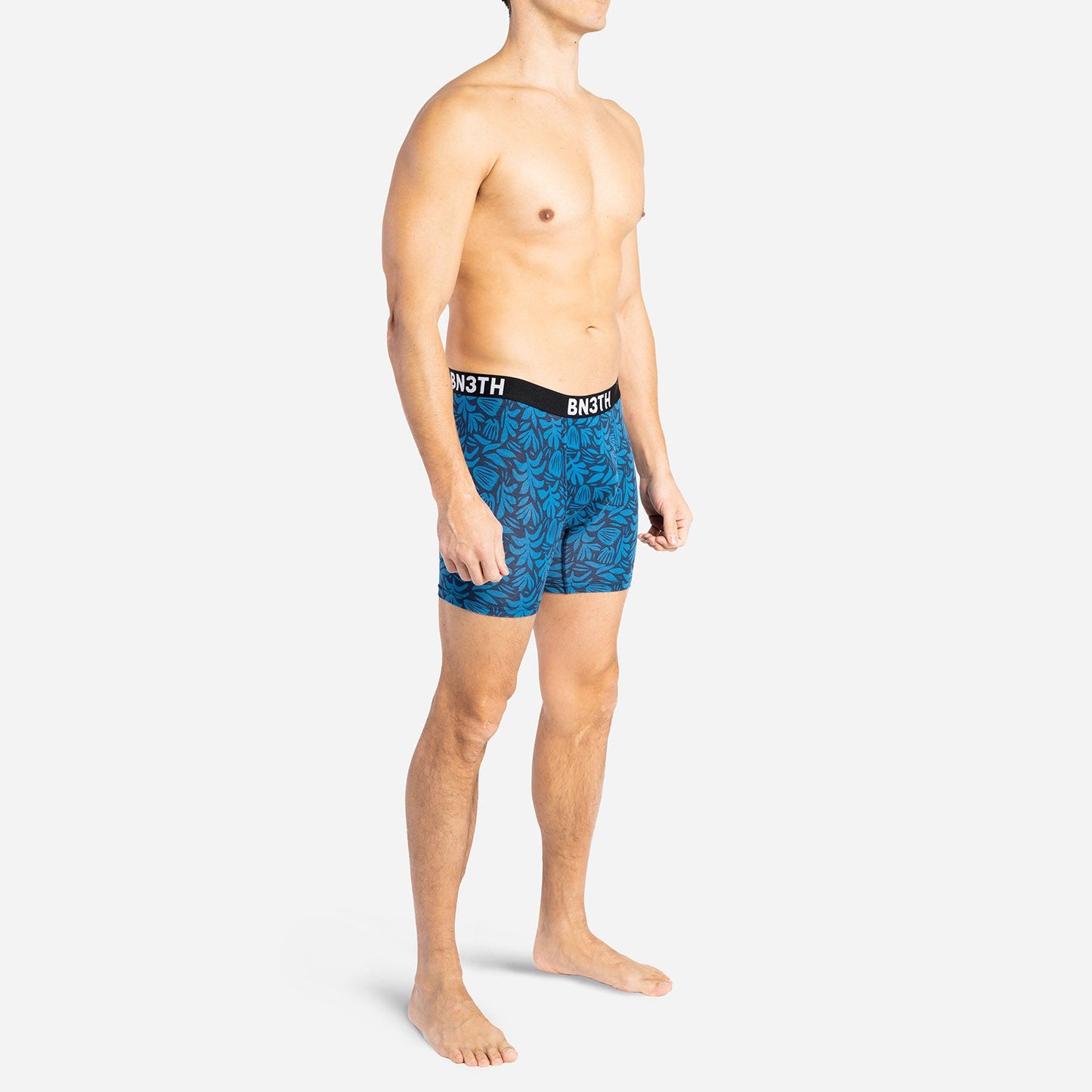 OUTSET BOXER BRIEF: ABSTRACT TROPICAL NAVY